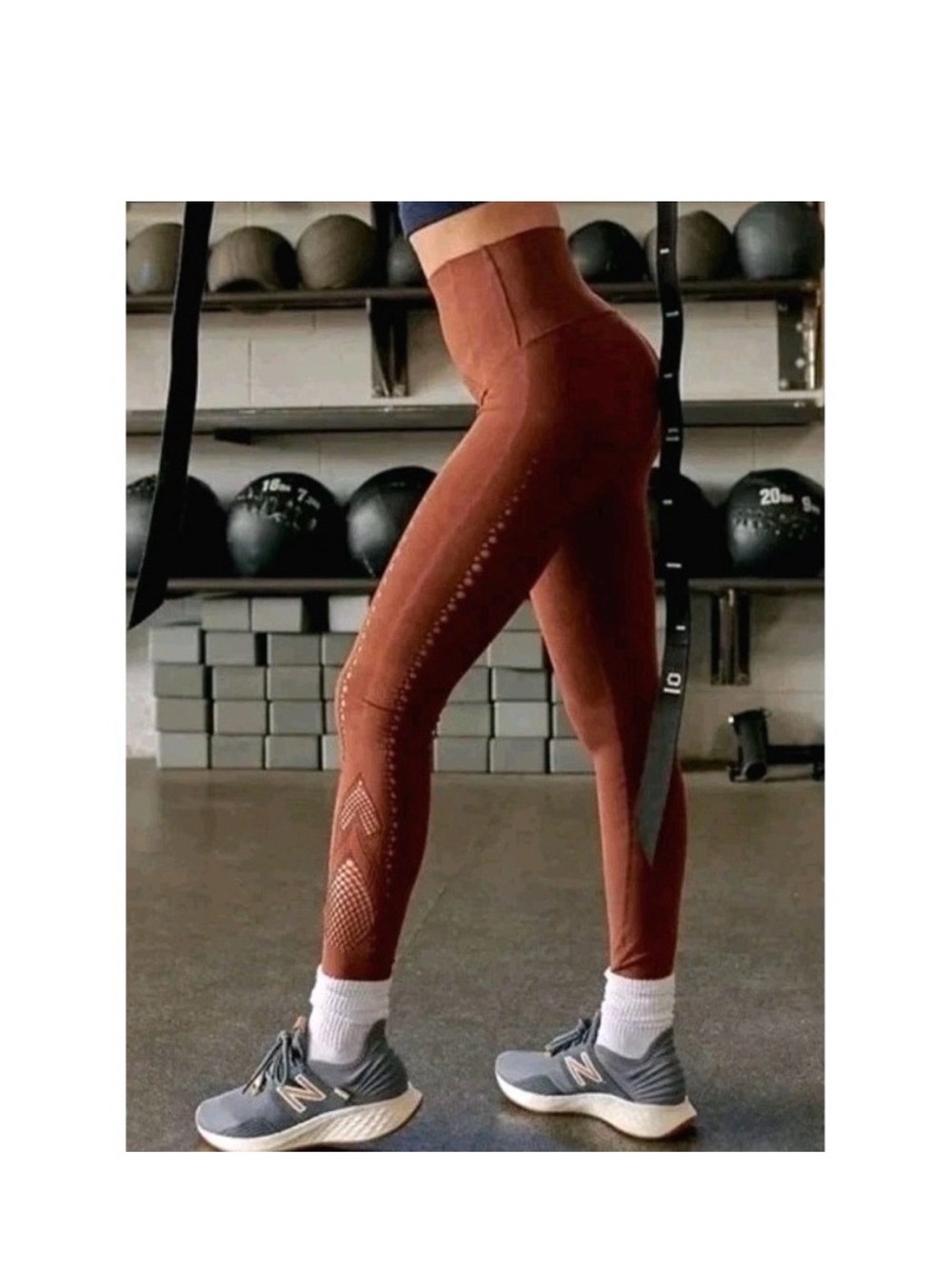 Free People Rust High-Waist Seamless Leggings with Vent Detail